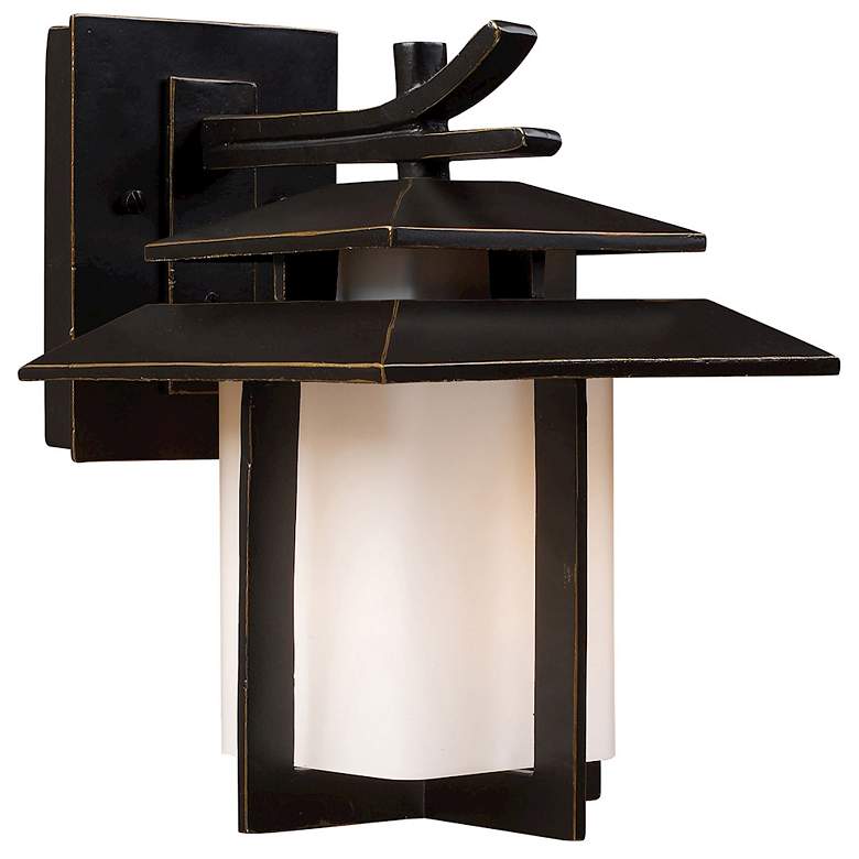 Image 1 Kanso 11 inch High 1-Light Outdoor Sconce - Aged Bronze