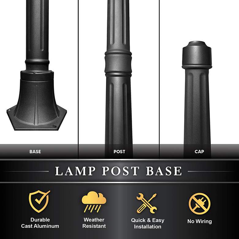 Kanter 60&quot; High Black Aluminum Outdoor Lamp Post Base more views