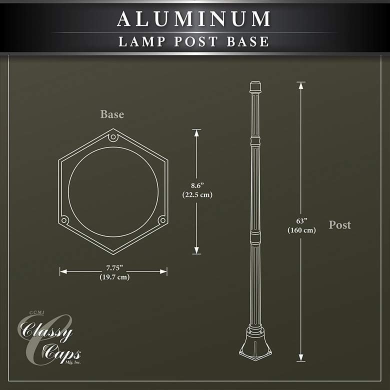 Image 6 Kanter 60" High Black Aluminum Outdoor Lamp Post Base more views