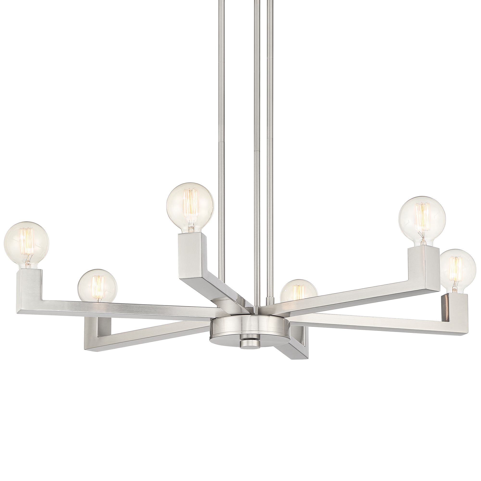 Kantwell 33 3/4" Wide Brushed Nickel 6-Light Chandelier