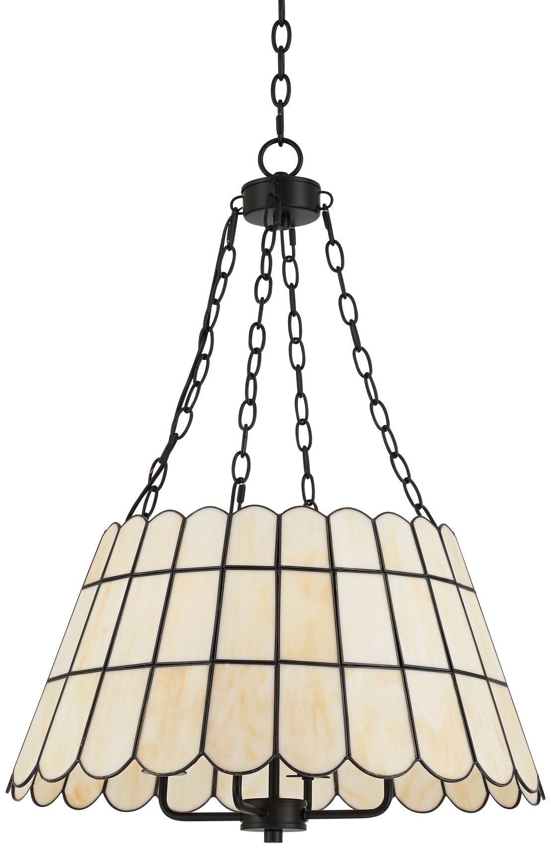 Image 3 Kapis 22 1/2" Wide Black Tiffany-Style Art Glass 4-Light Chandelier