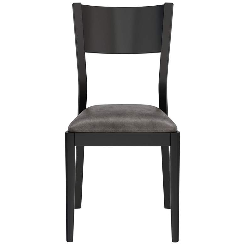 Image 3 Kapok Gray Faux Leather Dining Chairs Set of 2 more views
