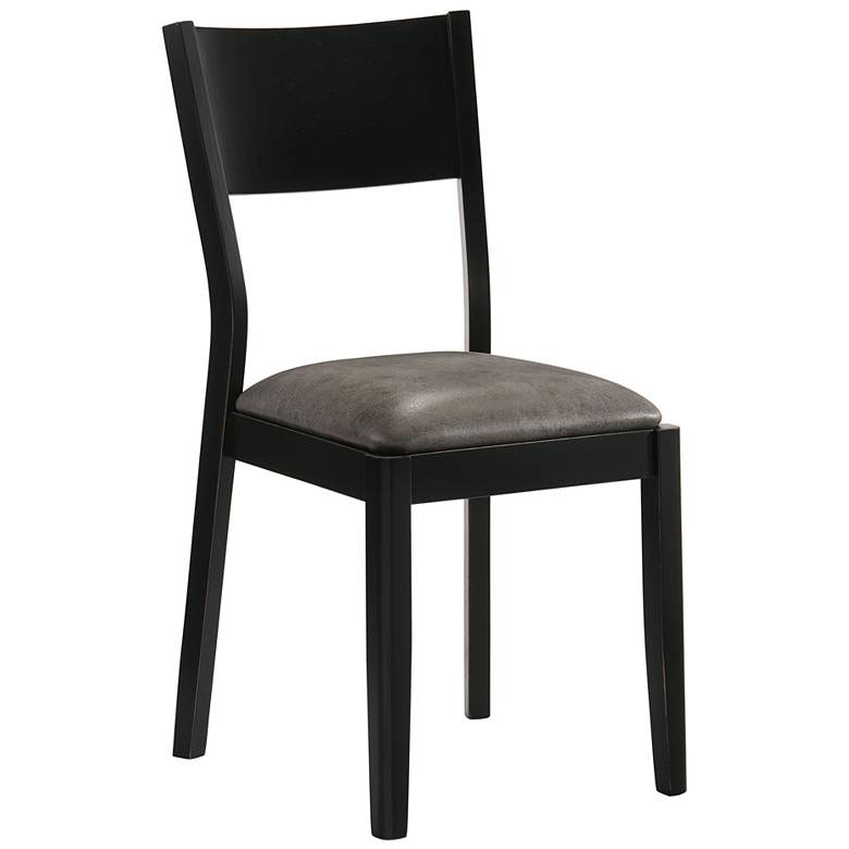 Image 4 Kapok Gray Faux Leather Dining Chairs Set of 2 more views