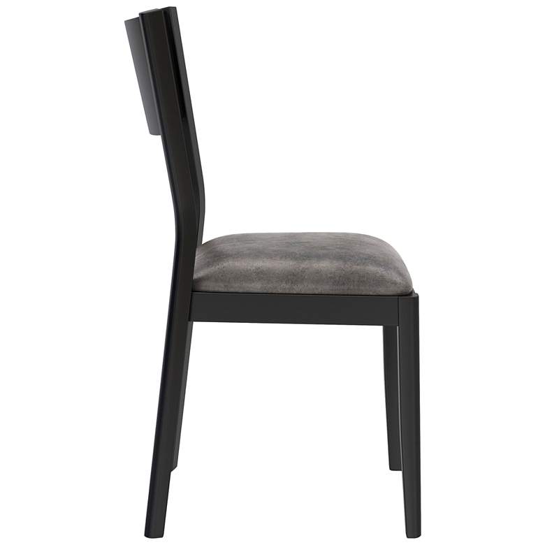 Image 5 Kapok Gray Faux Leather Dining Chairs Set of 2 more views