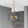 1_Kappa 14" Wide Vintage Brass and Matte Black 4-Light Pendant