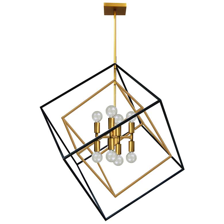 Image 1 Kappa 27" Wide 8 Light Vintage Bronze and Matte Black Pendant