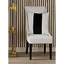 2_Kappa Light Grey and Black Hardwood Frame Tweed Upholstered Dining Chair more views
