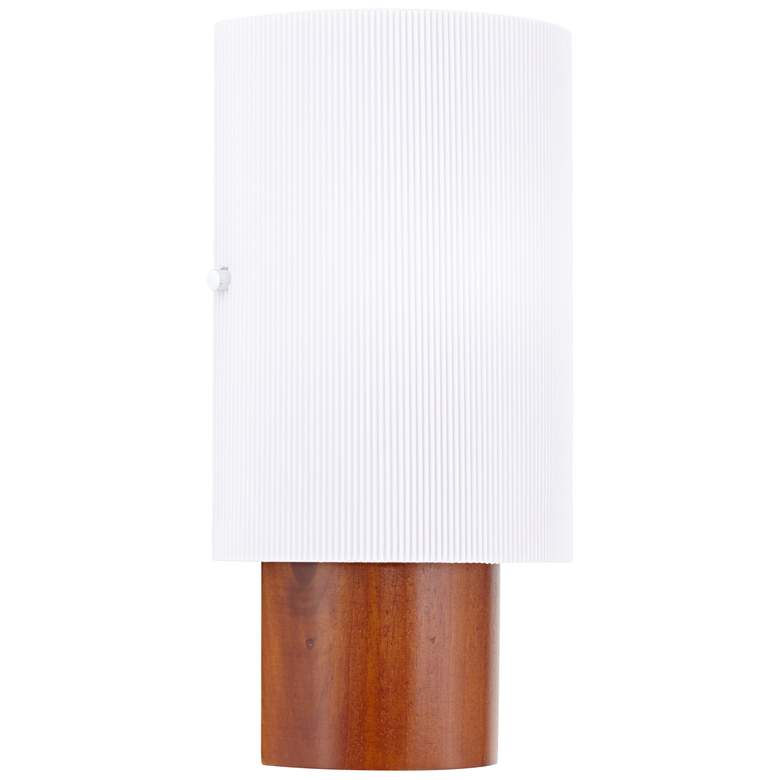 Image 1 Kapshaw 13 3/4" High Walnut Wood Block Wall Sconce