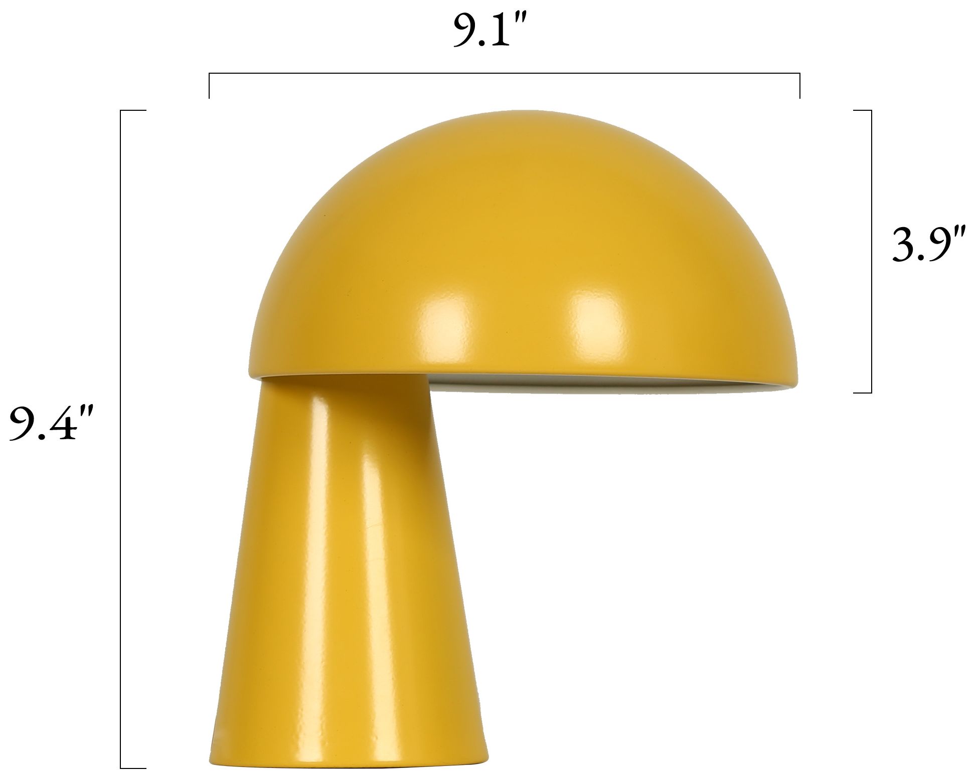 Image 2 Kapsis Modern Mustard Yellow 9.4" Metal Dome Accent Table Lamp more views