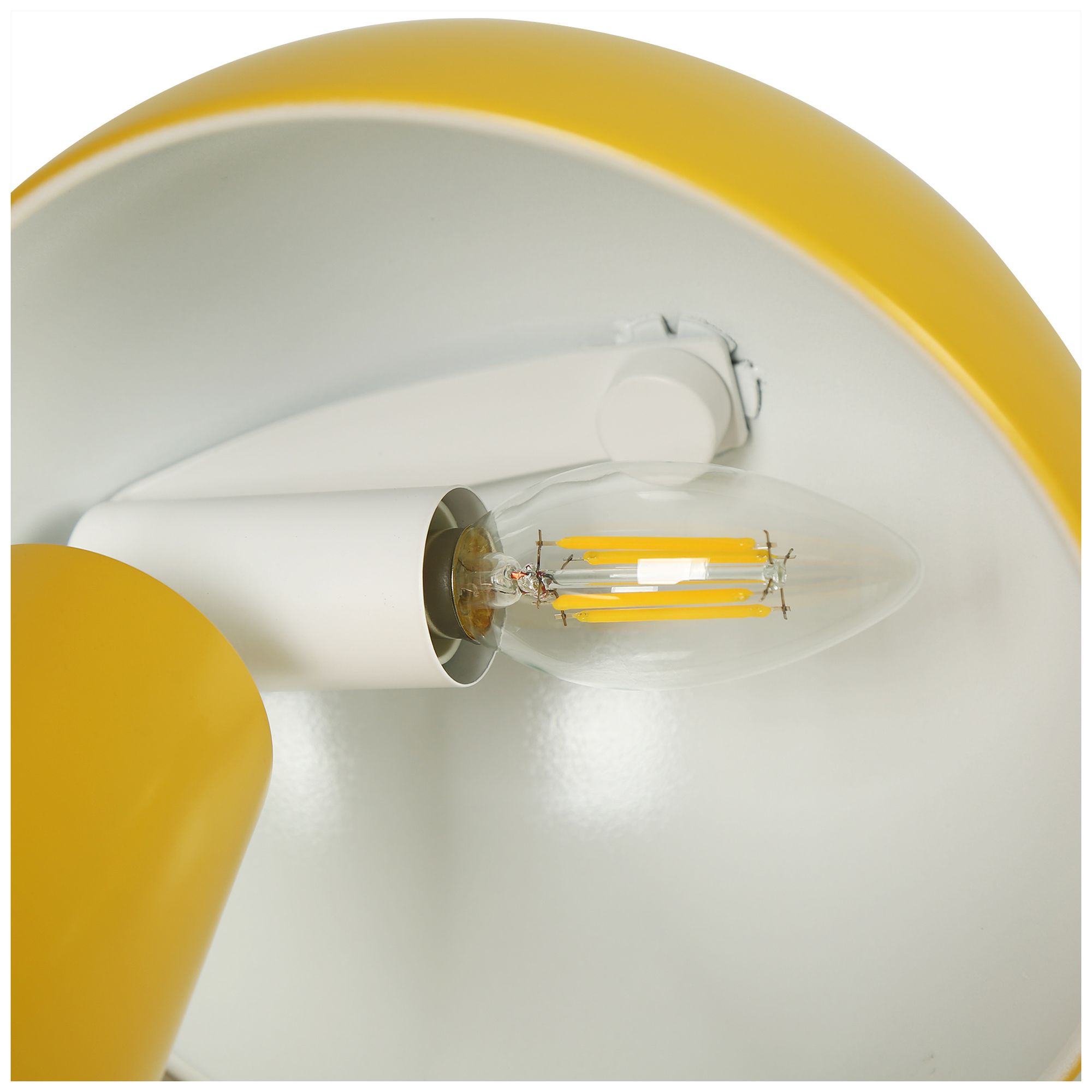 Image 3 Kapsis Modern Mustard Yellow 9.4" Metal Dome Accent Table Lamp more views