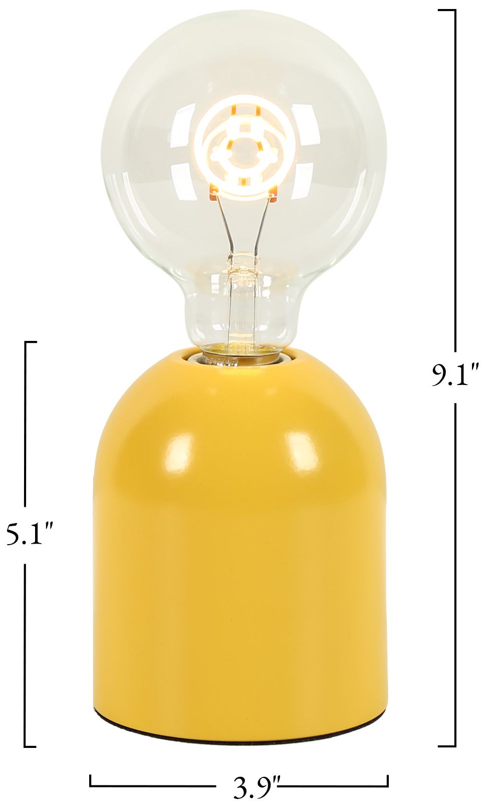 Image 2 Kapsis Modern Yellow 9.1" Accent Table Lamp LED with Smiley Face Detail more views