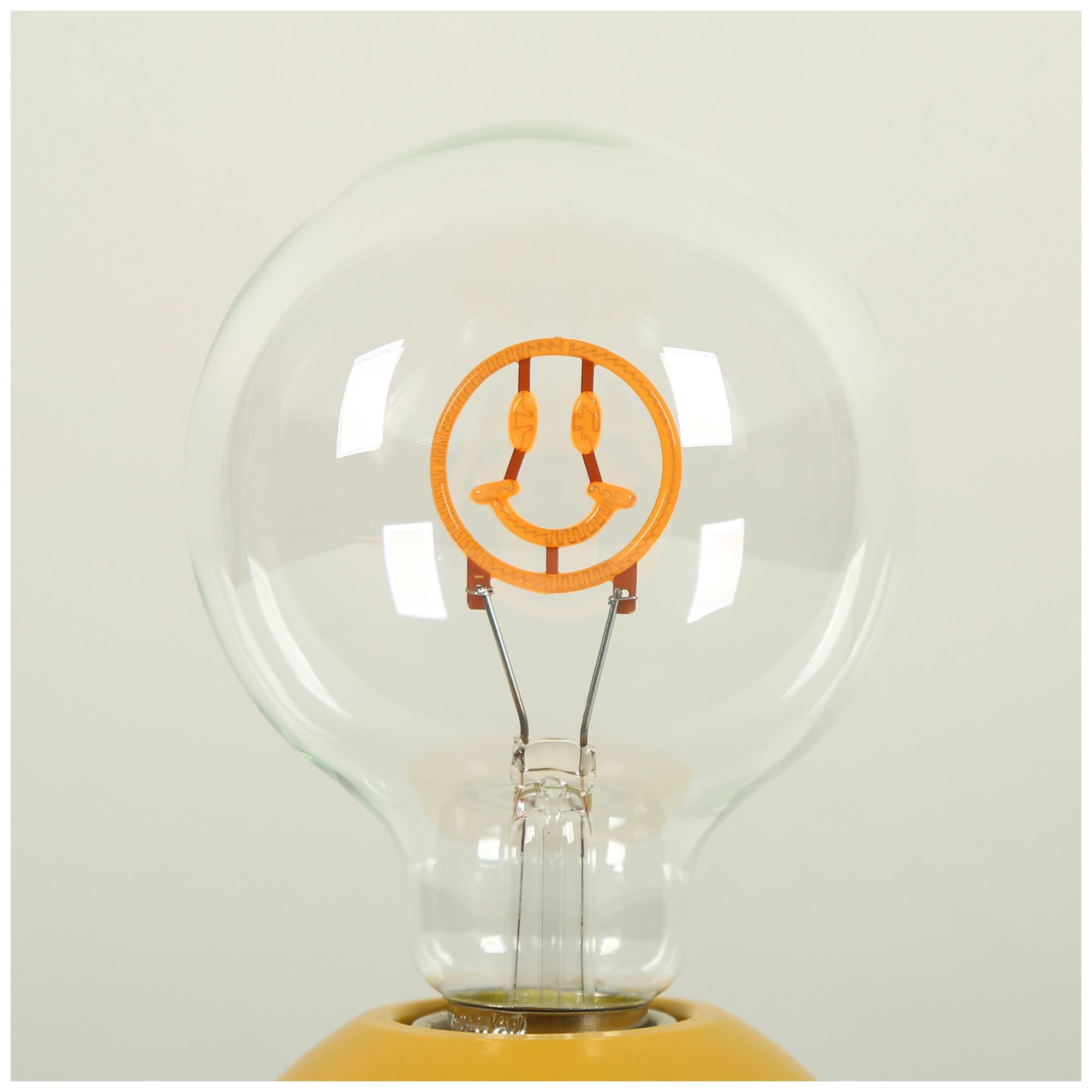Image 3 Kapsis Modern Yellow 9.1" Accent Table Lamp LED with Smiley Face Detail more views