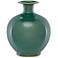Kara Crystalized Green 12" High Porcelain Decorative Vase
