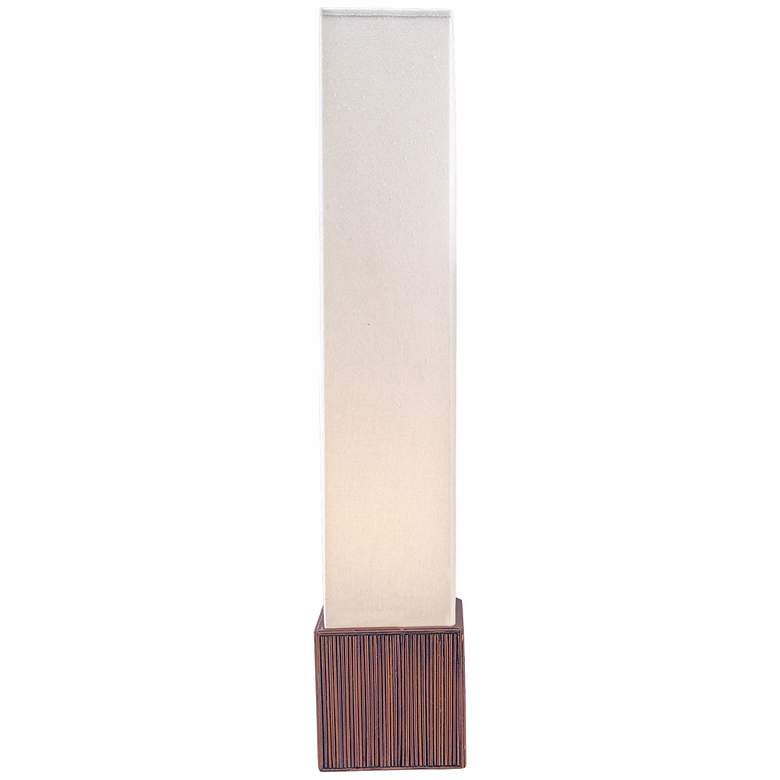 Image 1 Karabar 50 inch Modern White Linen and Bamboo Floor Lantern