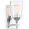 Karan 10 1/2" High Chrome and Pint Glass Wall Sconce