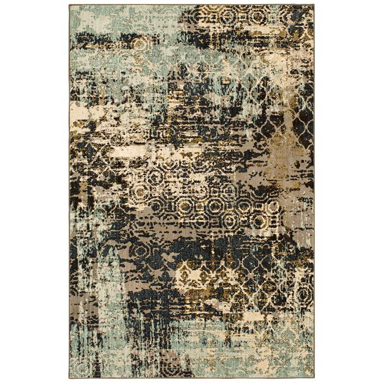 Image 1 Karastan Artisan 91848 5'3"x7'10" Frotage Jadeite Area Ru