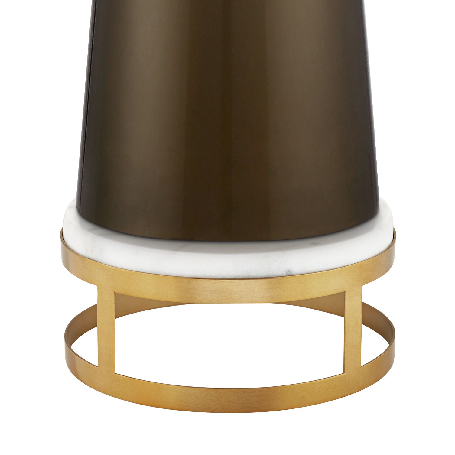 Karen Dark Gold Glass Table Lamp With Brass Round Riser 413N0