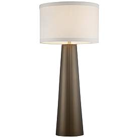 Image5 of Karen Dark Gold Glass Table Lamp with Square Black Marble Riser more views