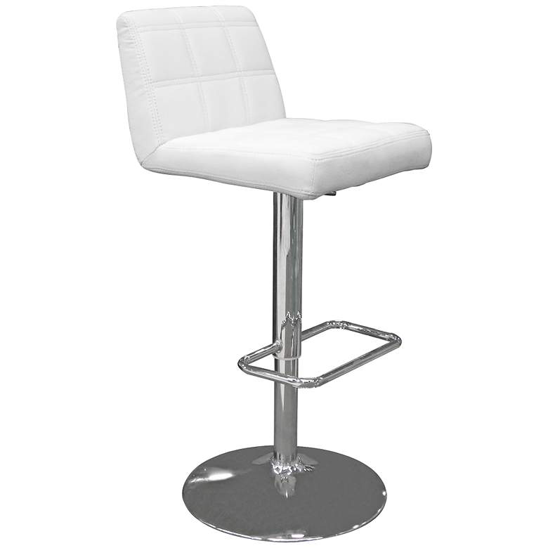Image 1 Karen Square-Back White Leatherette Adjustable Barstool