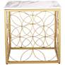 Karin 17" Wide Faux Marble and Gold Side Table