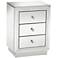 Karina 19" Wide 3-Drawer Beaded Mirrored Side Table