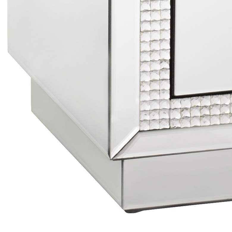 Image 5 Karina 19" Wide 3-Drawer Beaded Mirrored Side Table more views