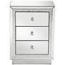 6_Karina 19" Wide 3-Drawer Beaded Mirrored Side Tables Set of 2 more views