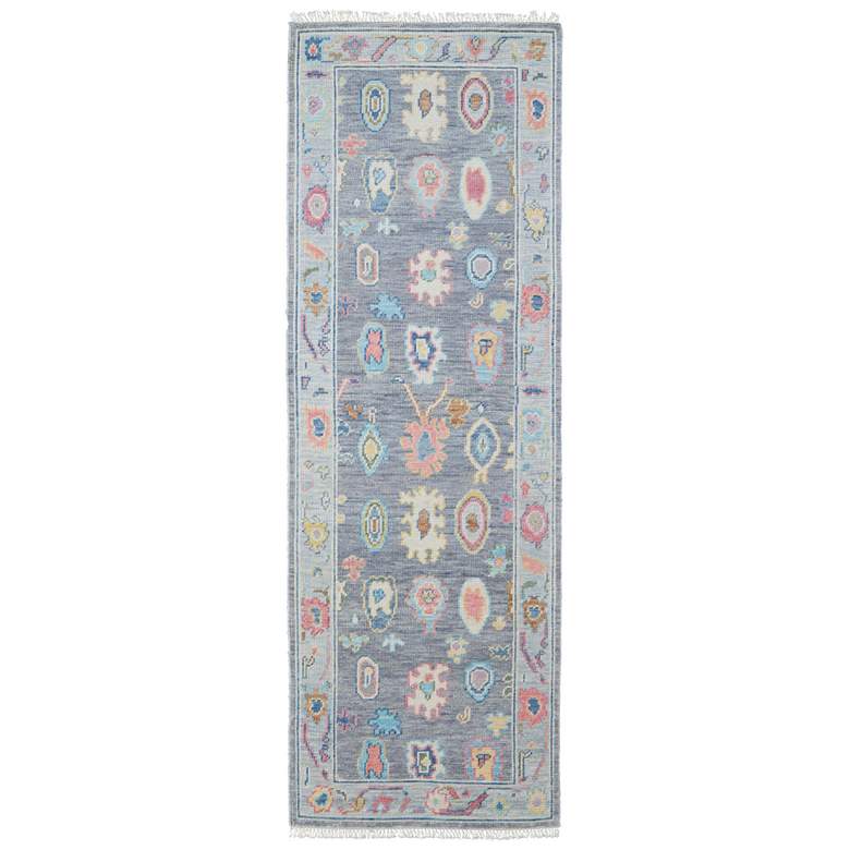 Image 1 Karina Persian Hand Knotted Blue Area Rug 2'-6" x 8'
