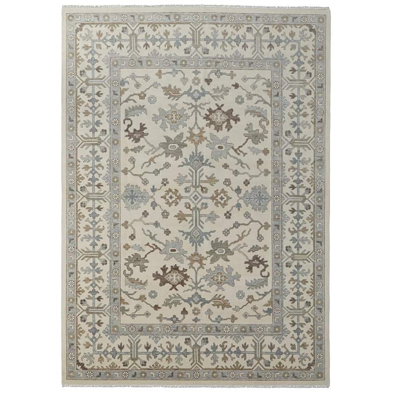 Image 1 Karina Transitional Floral & Botanical Hand Knotted Ivory Area Rug 69G5F