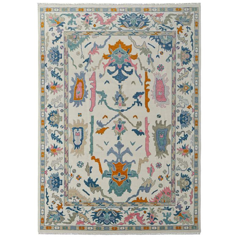 Image 1 Karina Transitional Floral & Botanical Hand Knotted Ivory Area Rug 69G8F