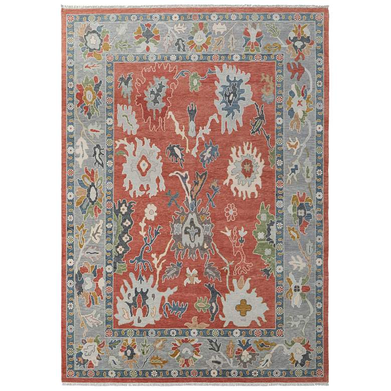Image 1 Karina Transitional Floral & Botanical Hand Knotted Red Area Rug 69G4F