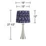 6_Karl Brushed Nickel USB Table Lamps Set of 2 with Deep Blue Shades more views