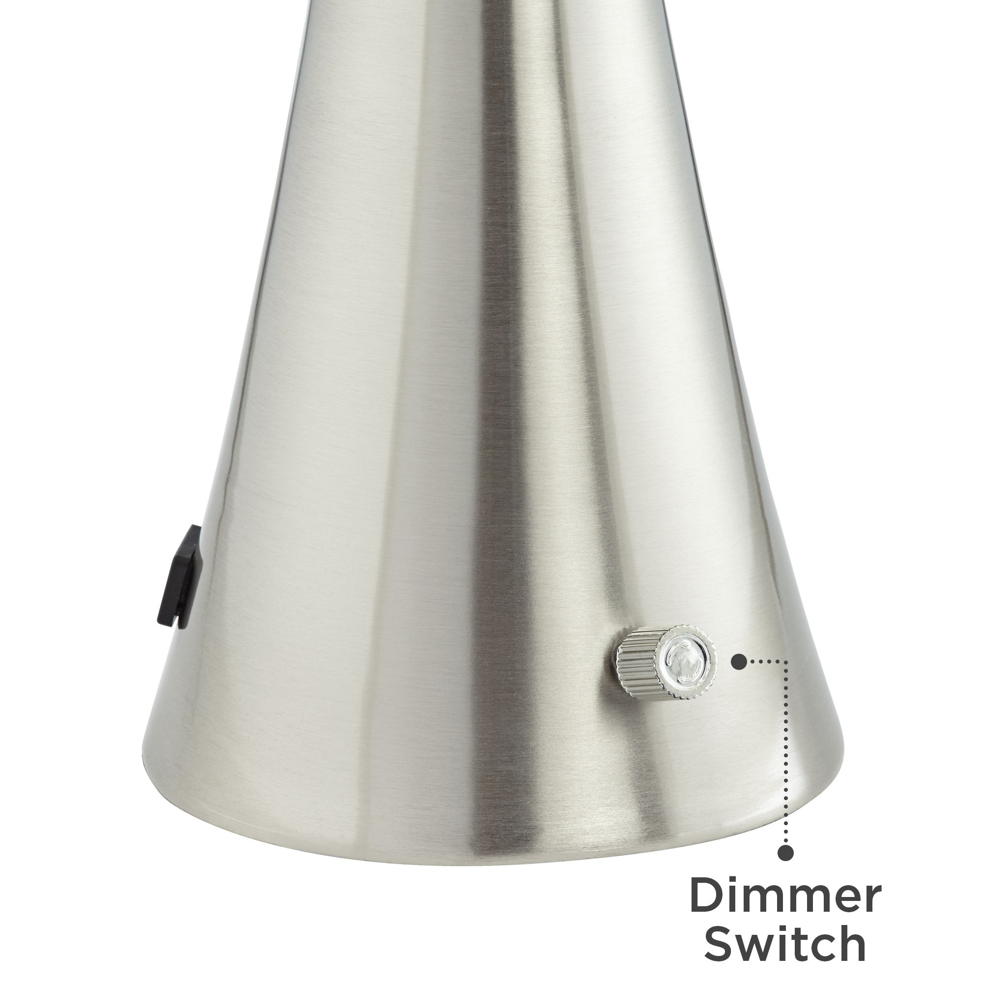 Image 5 Karl Brushed Nickel USB Table Lamps Set of 2 with Meadow Shades more views