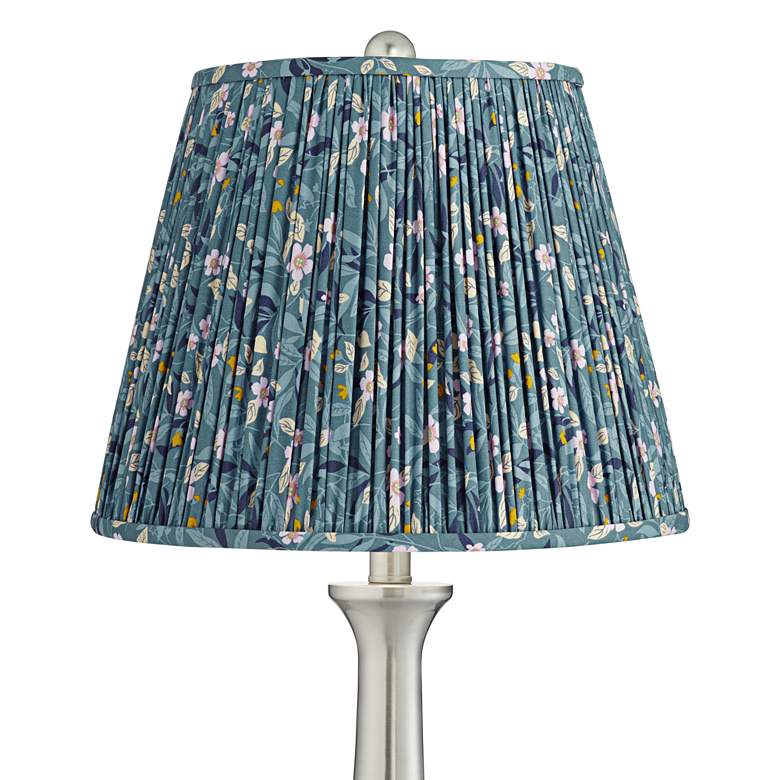 Image 2 Karl Brushed Nickel USB Table Lamps Set of 2 with Misha Blue Shades more views
