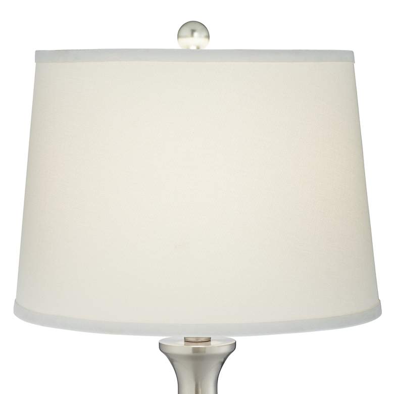 Image 2 Karl Dimmable Brushed Nickel Lamps With USB With 8" Square Risers more views