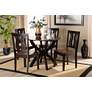 Karla Two-Tone Brown Wood 5-Piece Dining Table and Chair Set