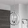 1_Karland 14" Wide 3 Light Crystal Studded Banding Chrome Chandelier