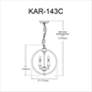 3_Karland 14" Wide 3 Light Crystal Studded Banding Chrome Chandelier more views