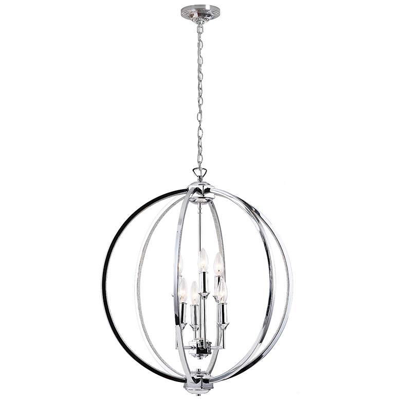 Image 2 Karland 24" Wide 6 Light Polished Chrome Chandelier