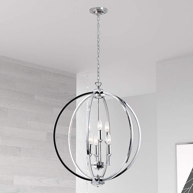 Image 1 Karland 24" Wide 6 Light Polished Chrome Chandelier