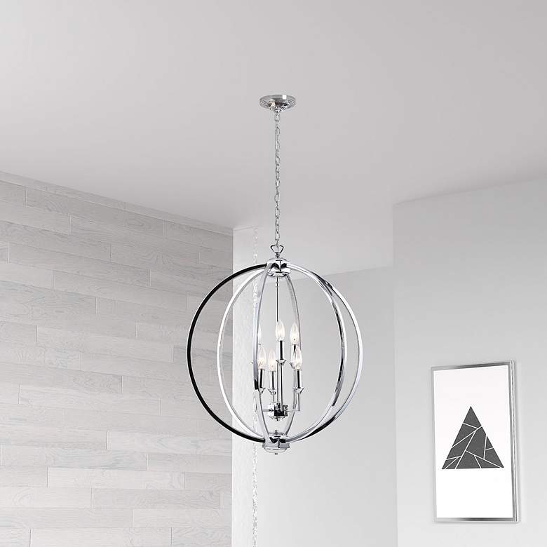 Image 3 Karland 24" Wide 6 Light Polished Chrome Chandelier more views