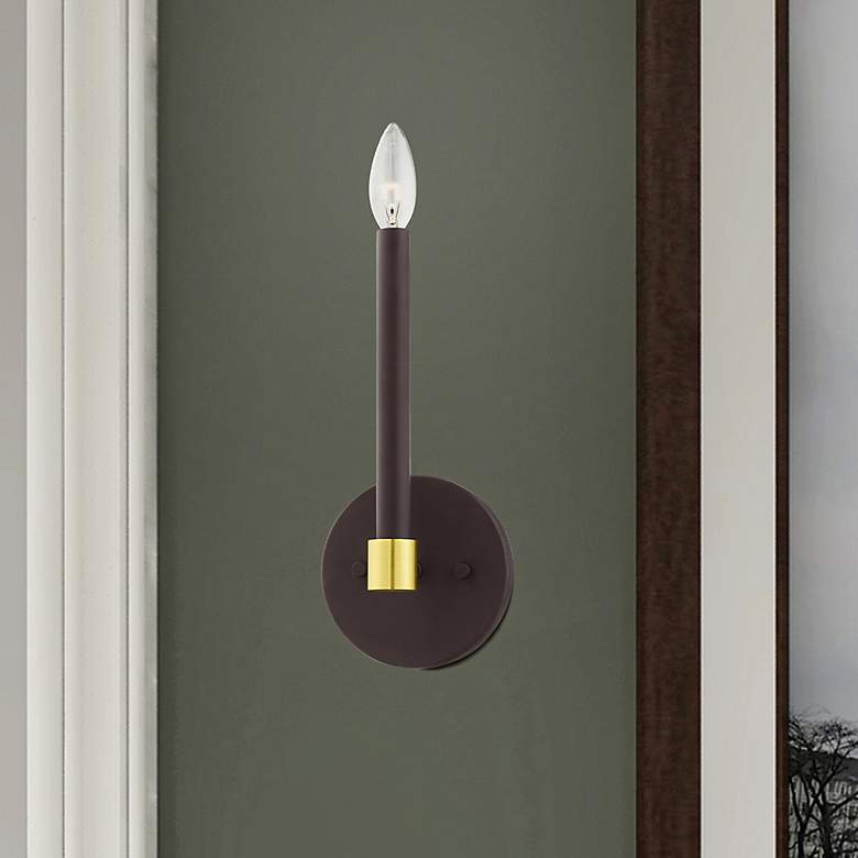 Image 1 Karlstad 1 Light Bronze Wall Sconce