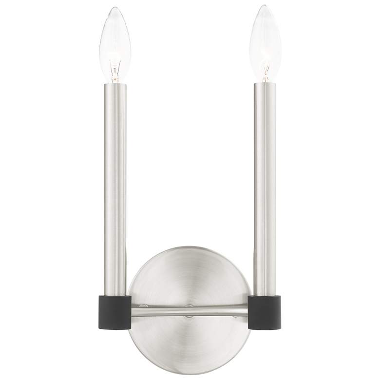 Image 1 Karlstad 2 Light Brushed Nickel Wall Sconce