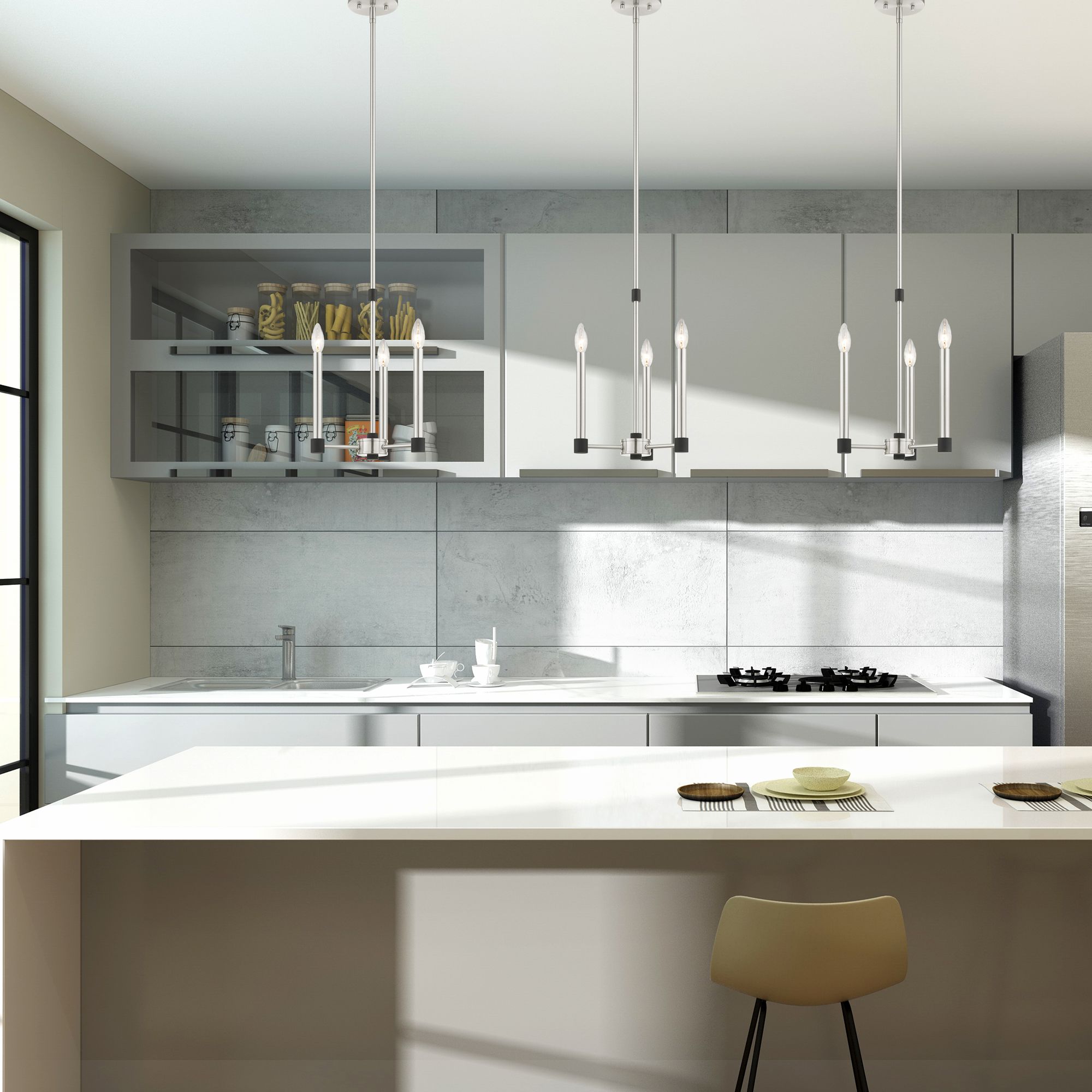 Karlstad 3 Light Brushed Nickel Chandelier