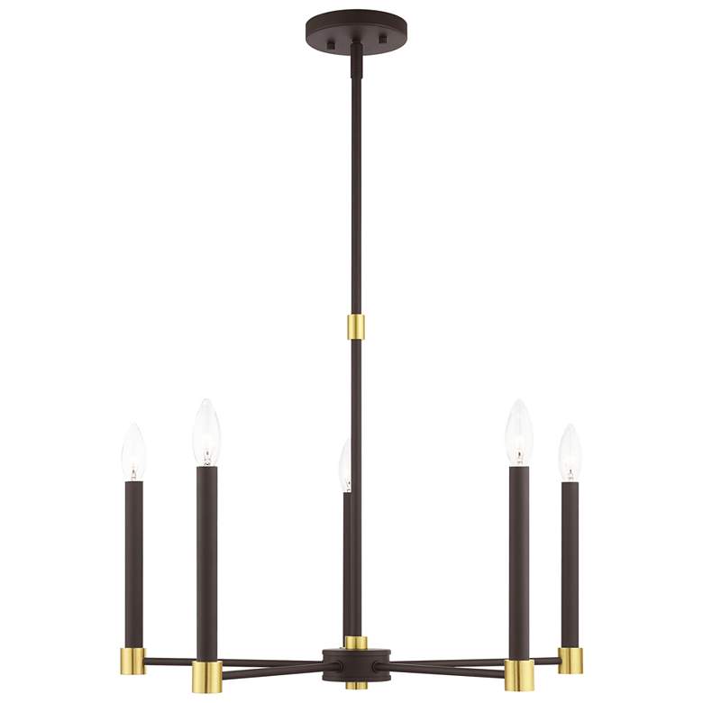 Image 1 Karlstad 5 Light Bronze Chandelier