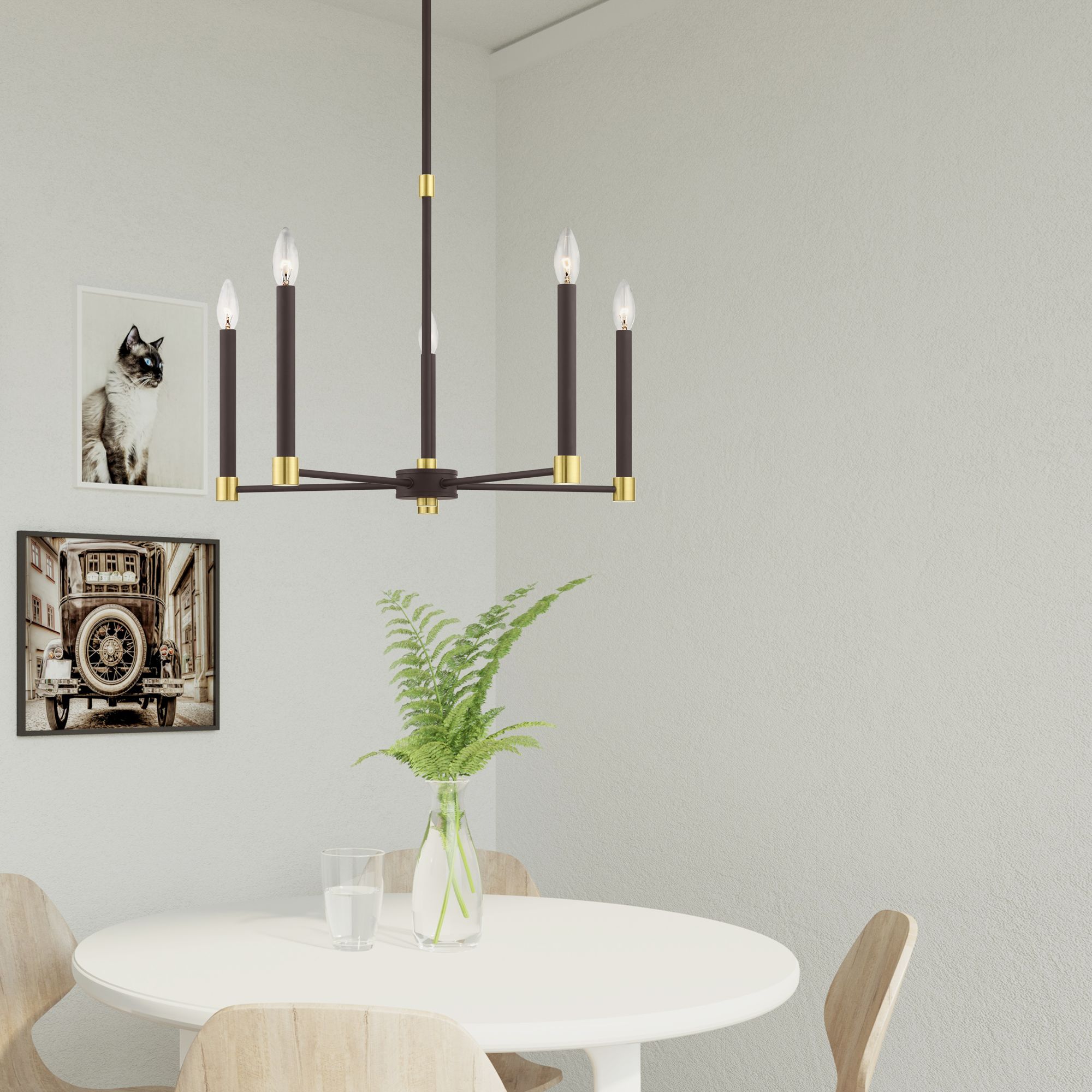 Karlstad 5 Light Bronze Chandelier