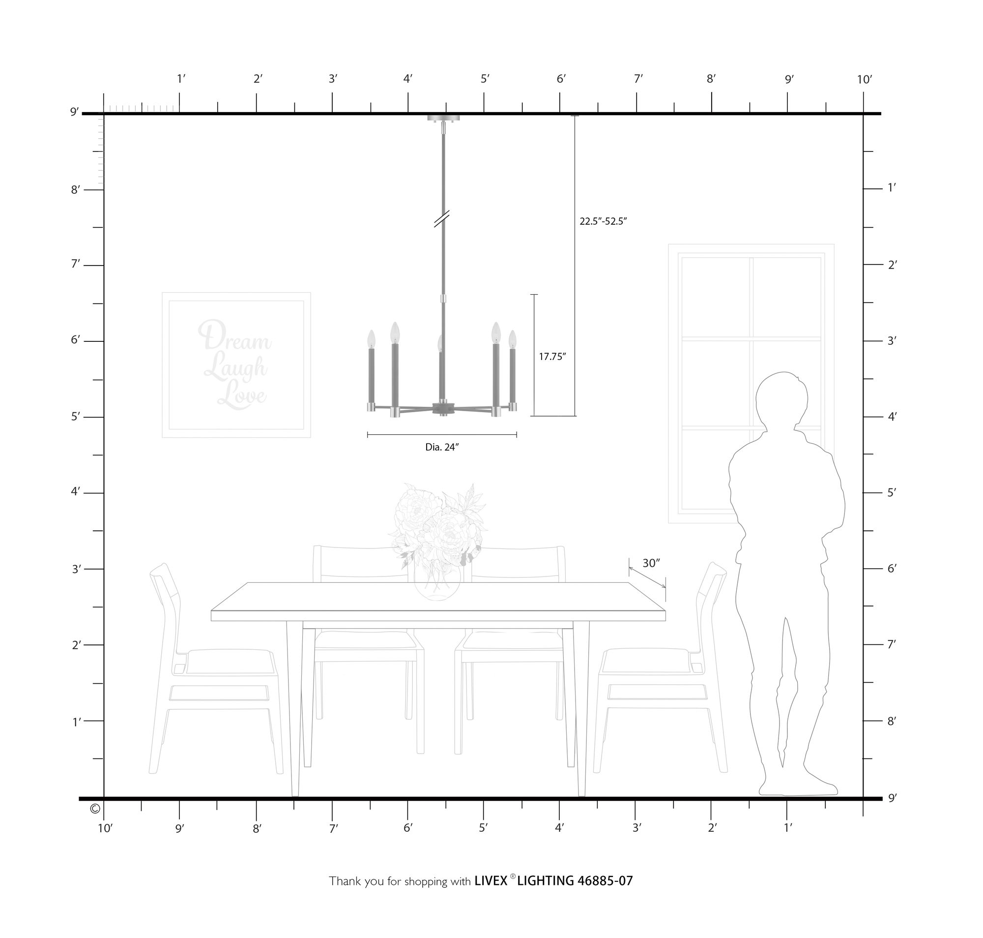 Karlstad 5 Light Bronze Chandelier