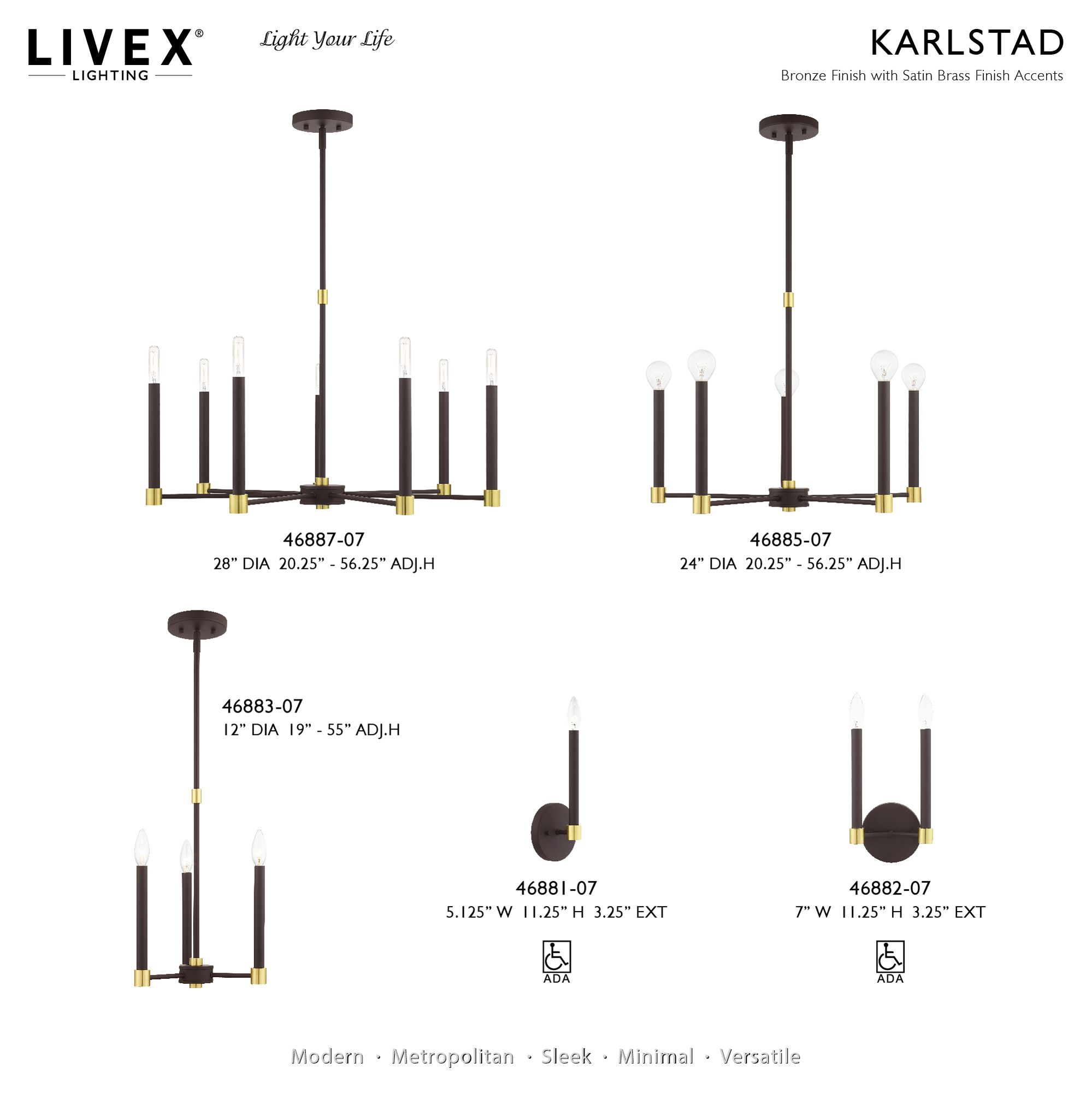 Karlstad 5 Light Bronze Chandelier