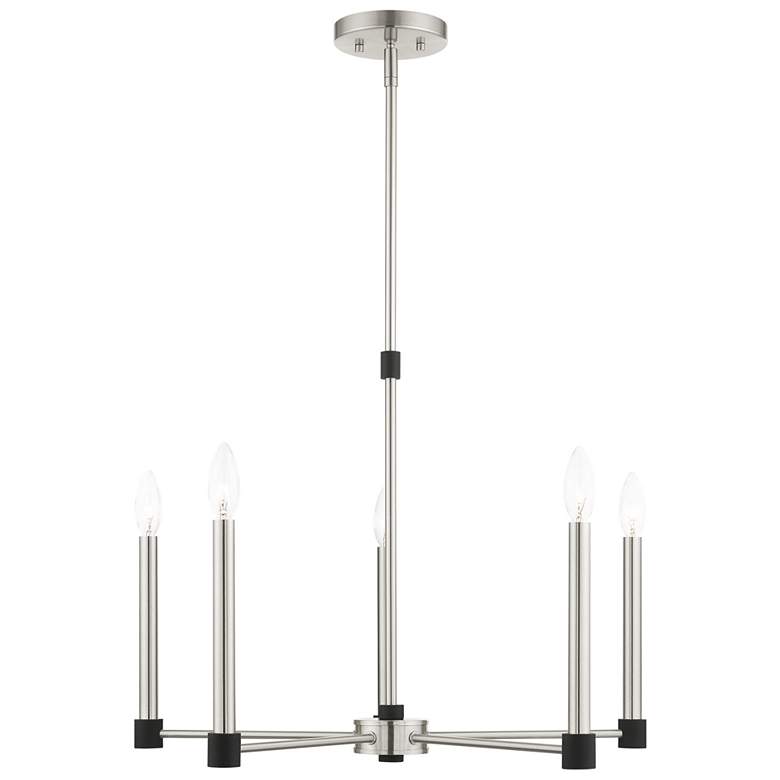 Image 1 Karlstad 5 Light Brushed Nickel Chandelier