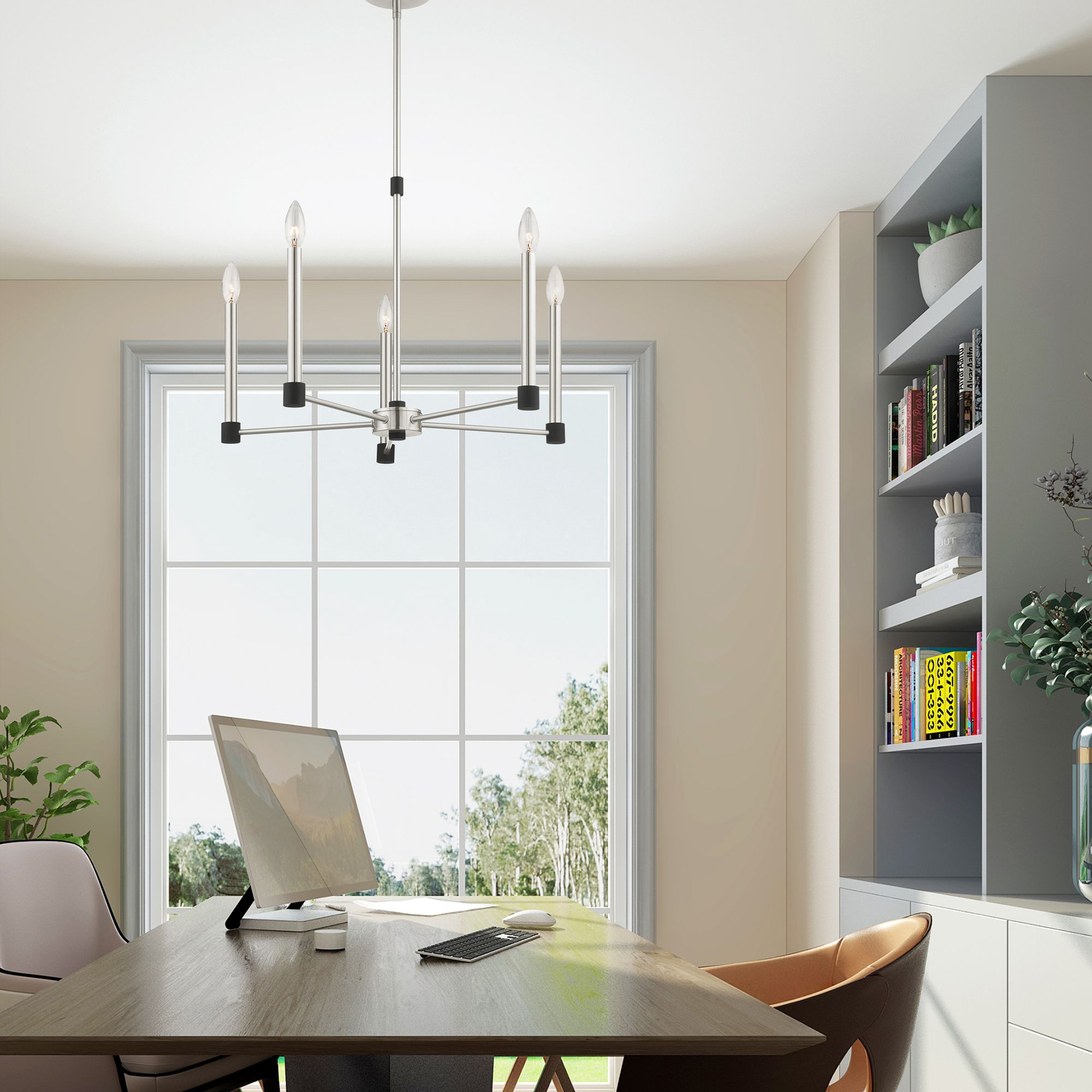 Karlstad 5 Light Brushed Nickel Chandelier